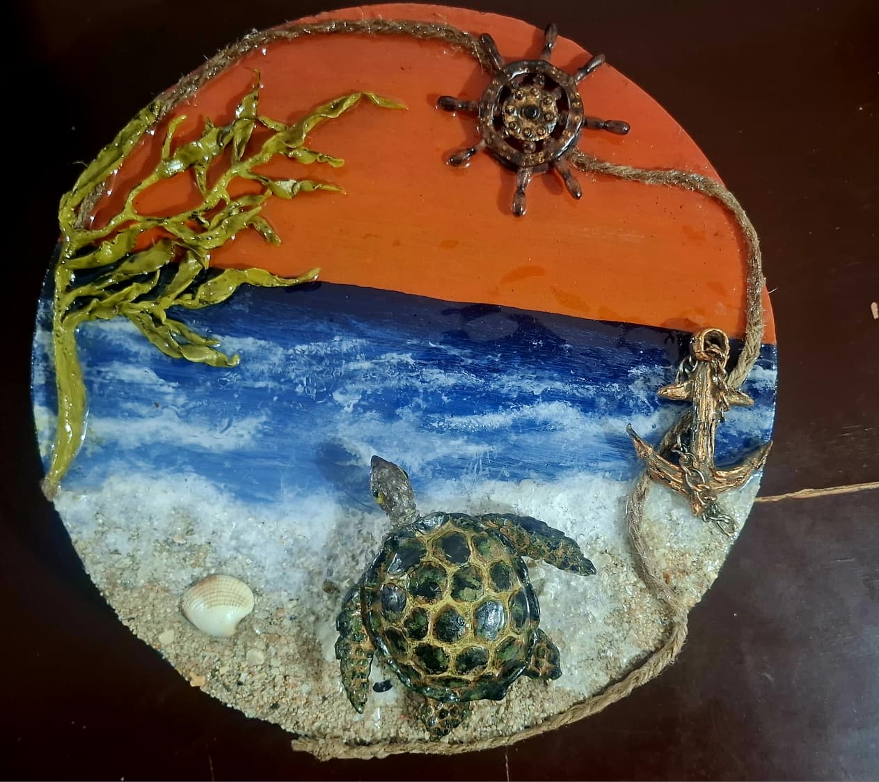 Pintura en alto relieve con resina.